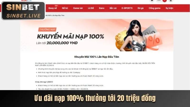 Khuyến mãi thưởng nạp lần đầu cho nổ hũ